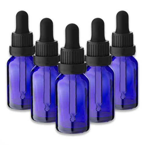 Blaue glasflasche ml mit - 15,