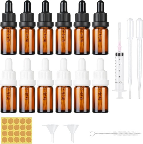 12x 10ml braune - , glas