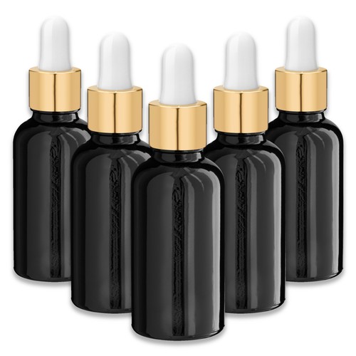 Schwarze glasflasche ml - 5x,